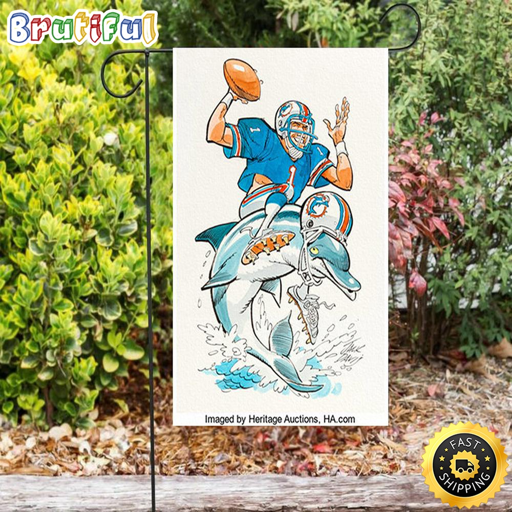 Nfl Garden Flags Miami Dolphins Jack Davis Double Sided Printing Garden Flag Dolphins Garden Flag 1 o8jr6f