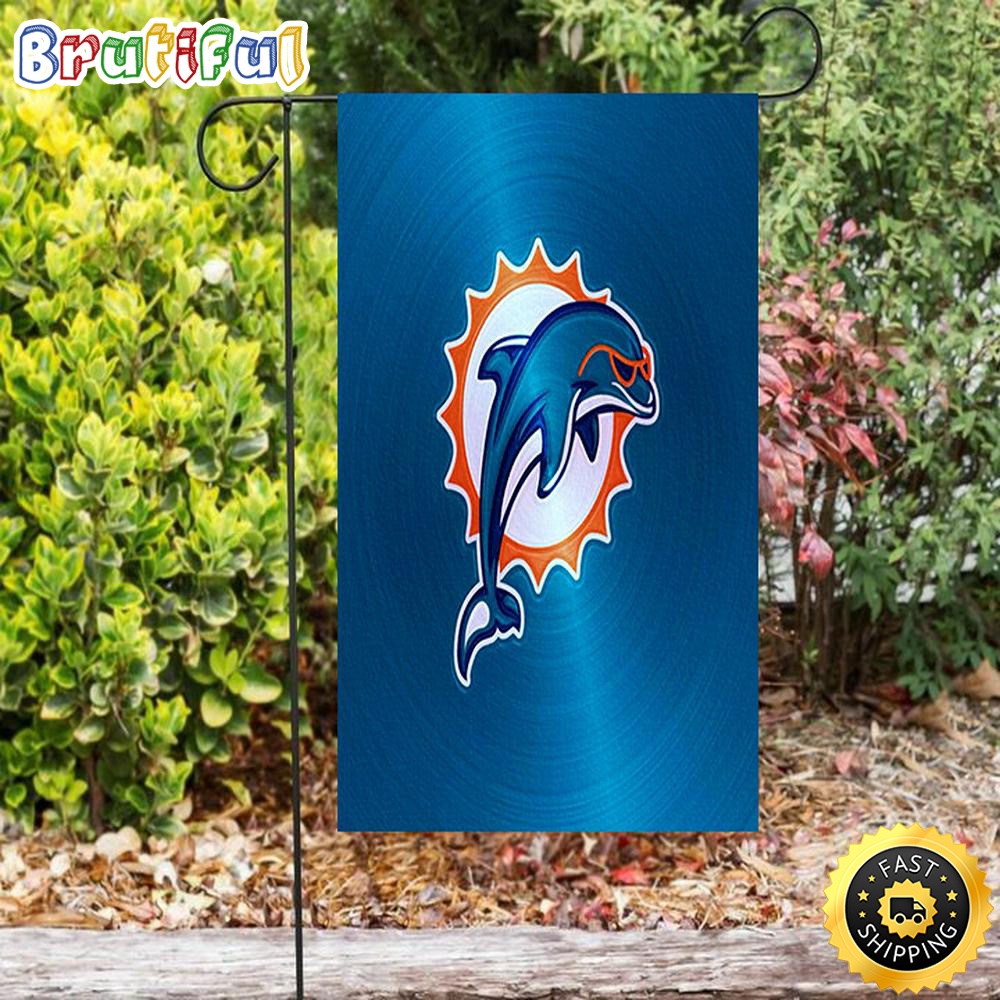 Nfl Garden Flags Miami Dolphins Logo 7 Double Sided Printing Garden Flag Dolphins Garden Flag 1 ecsu26