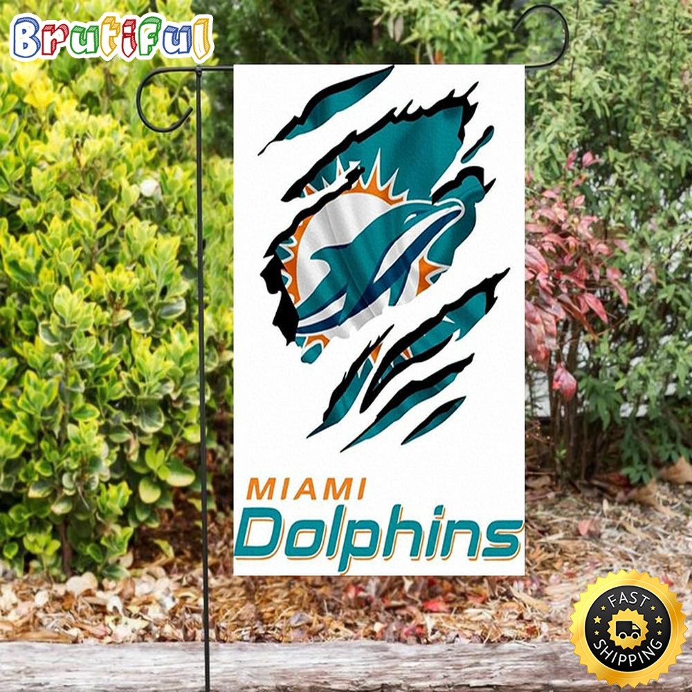 Nfl Garden Flags Miami Dolphins Logo Art 3 Double Sided Printing Garden Flag Dolphins Garden Flag 1 mpishp