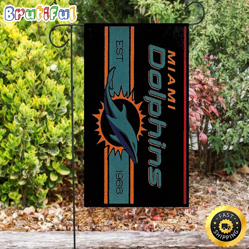 Nfl Garden Flags Miami Dolphins Logo Art 6 Double Sided Printing Garden Flag Dolphins Garden Flag 1 z7jkny