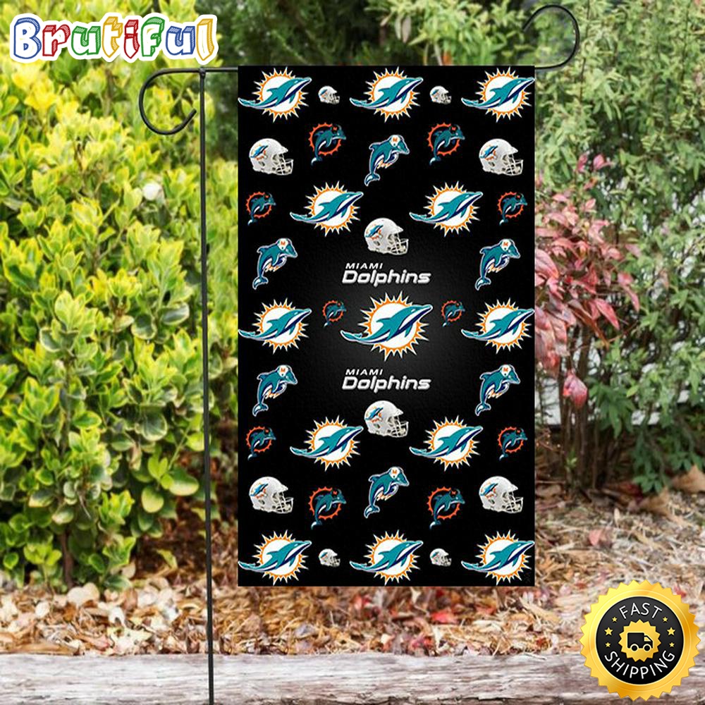 Nfl Garden Flags Miami Dolphins Logo Pattern 1 Double Sided Printing Garden Flag Dolphins Garden Flag 1 kyi4rt