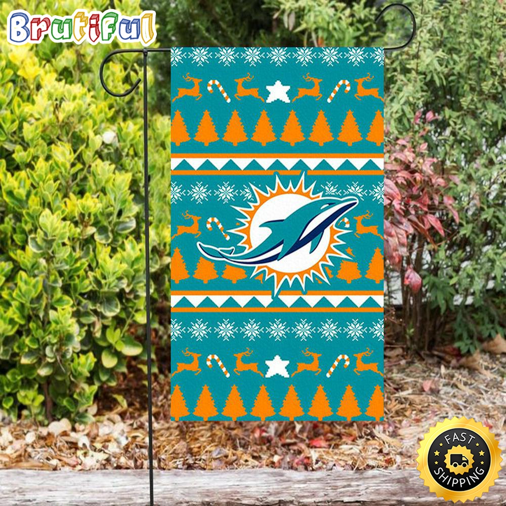Nfl Garden Flags Miami Dolphins Logo Pattern Double Sided Printing Garden Flag Dolphins Garden Flag 1 kjyhem