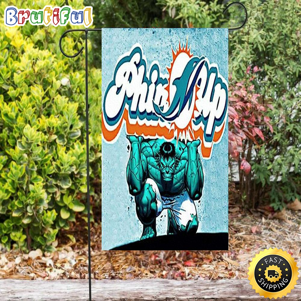 Nfl Garden Flags Miami Dolphins Phins Up Double Sided Printing Garden Flag Dolphins Garden Flag 1 uhrtps