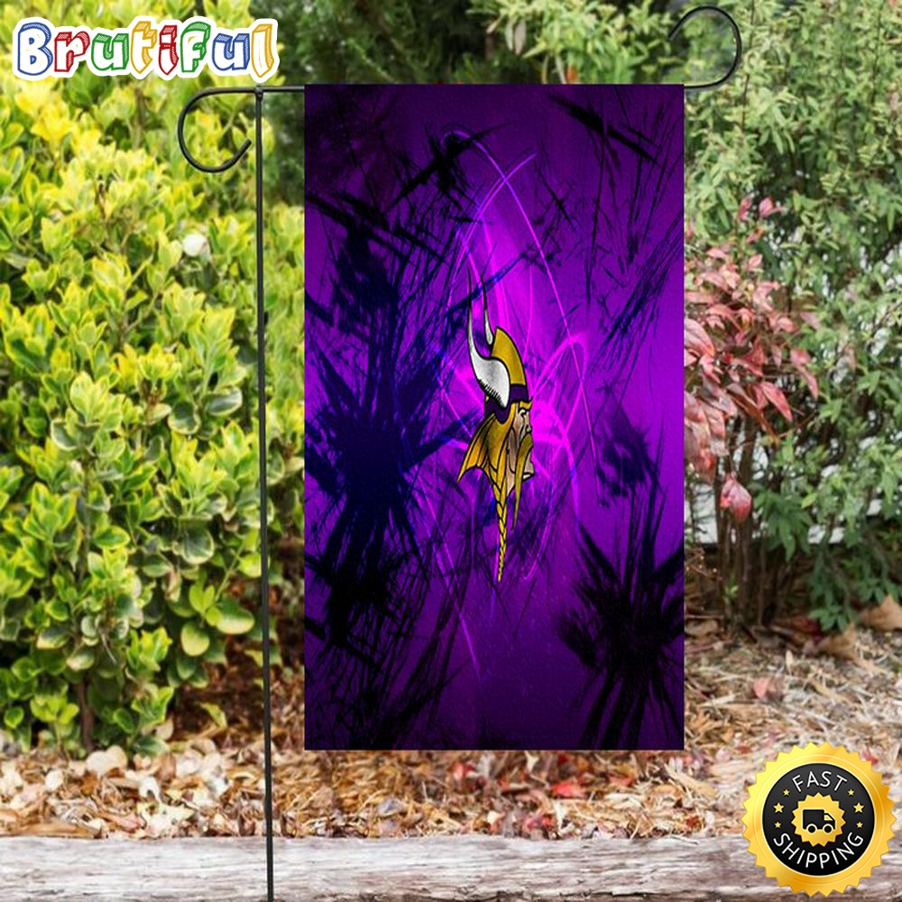 Nfl Garden Flags Minnesota Vikings Emblem Brush Double Sided Printing Garden Flag Minnesota Vikings Garden Flag 1 igs15h