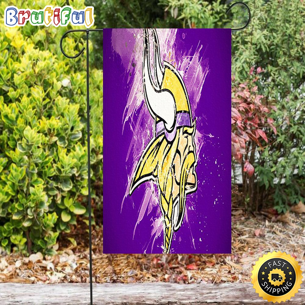 Nfl Garden Flags Minnesota Vikings Emblem Brush v3 Double Sided Printing Garden Flag Minnesota Vikings Garden Flag 1 plio9b