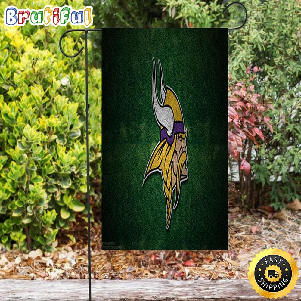 Nfl Garden Flags Minnesota Vikings Emblem Grass Double Sided Printing Garden Flag Minnesota Vikings Garden Flag 1 nszt1q