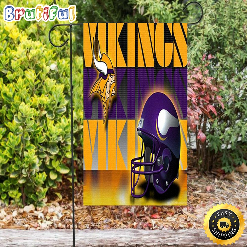 Nfl Garden Flags Minnesota Vikings Emblem Helmet Double Sided Printing Garden Flag Minnesota Vikings Garden Flag 1 shx7tl
