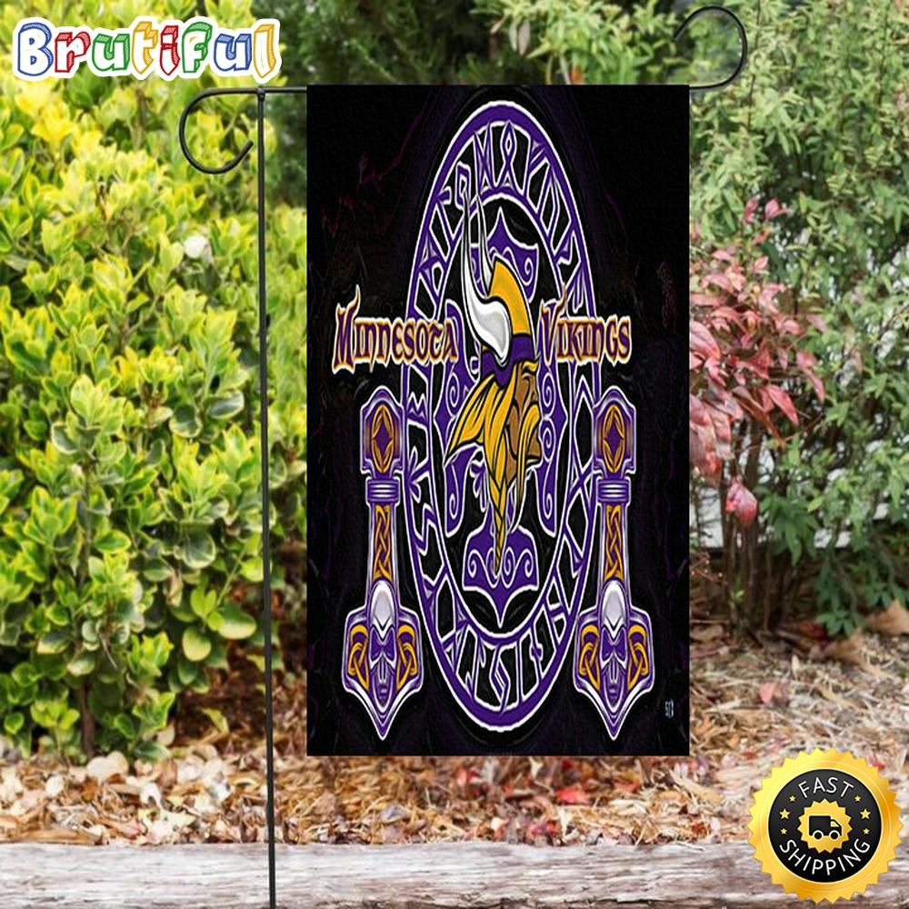 Nfl Garden Flags Minnesota Vikings Emblem Shape Skull Double Sided Printing Garden Flag Minnesota Vikings Garden Flag 1 a91hqg