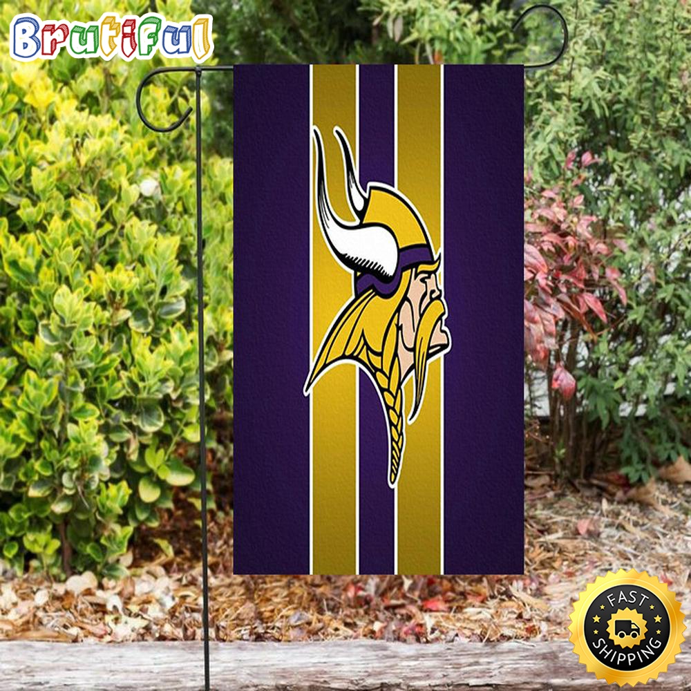 Nfl Garden Flags Minnesota Vikings Emblem Stripe Double Sided Printing Garden Flag Minnesota Vikings Garden Flag 1 xfuzvh