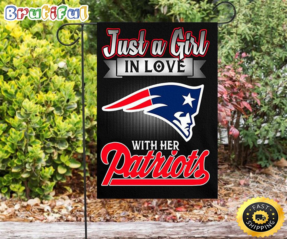 Nfl Garden Flags New England Patriots Girl In Love With Her Patriots Double Sided Printing Garden Flag Patriot Garden Flags 1 apho5x