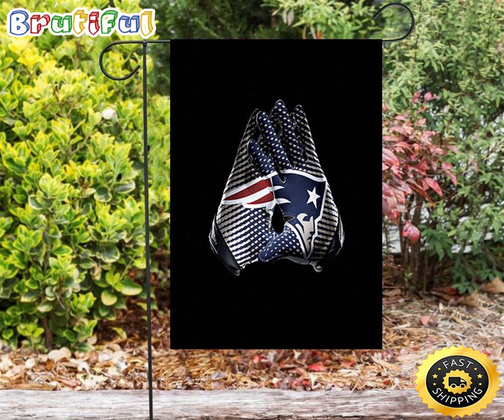 Nfl Garden Flags New England Patriots Glove Black Double Sided Printing Garden Flag Patriot Garden Flags 1 b23yhj
