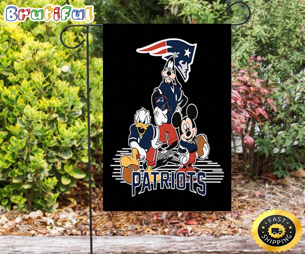 Nfl Garden Flags New England Patriots Mickey Donald Goofy Double Sided Printing Garden Flag Patriot Garden Flags 1 guq1eo