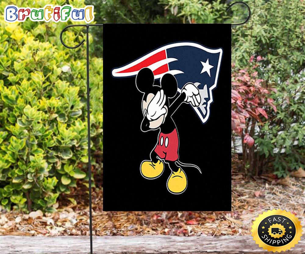 Nfl Garden Flags New England Patriots Mickey Logo Black Double Sided Printing Garden Flag Patriot Garden Flags 1 qz6k72