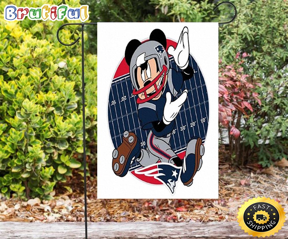 Nfl Garden Flags New England Patriots Mickey Wears Uniform Double Sided Printing Garden Flag Patriot Garden Flags 1 wehvde