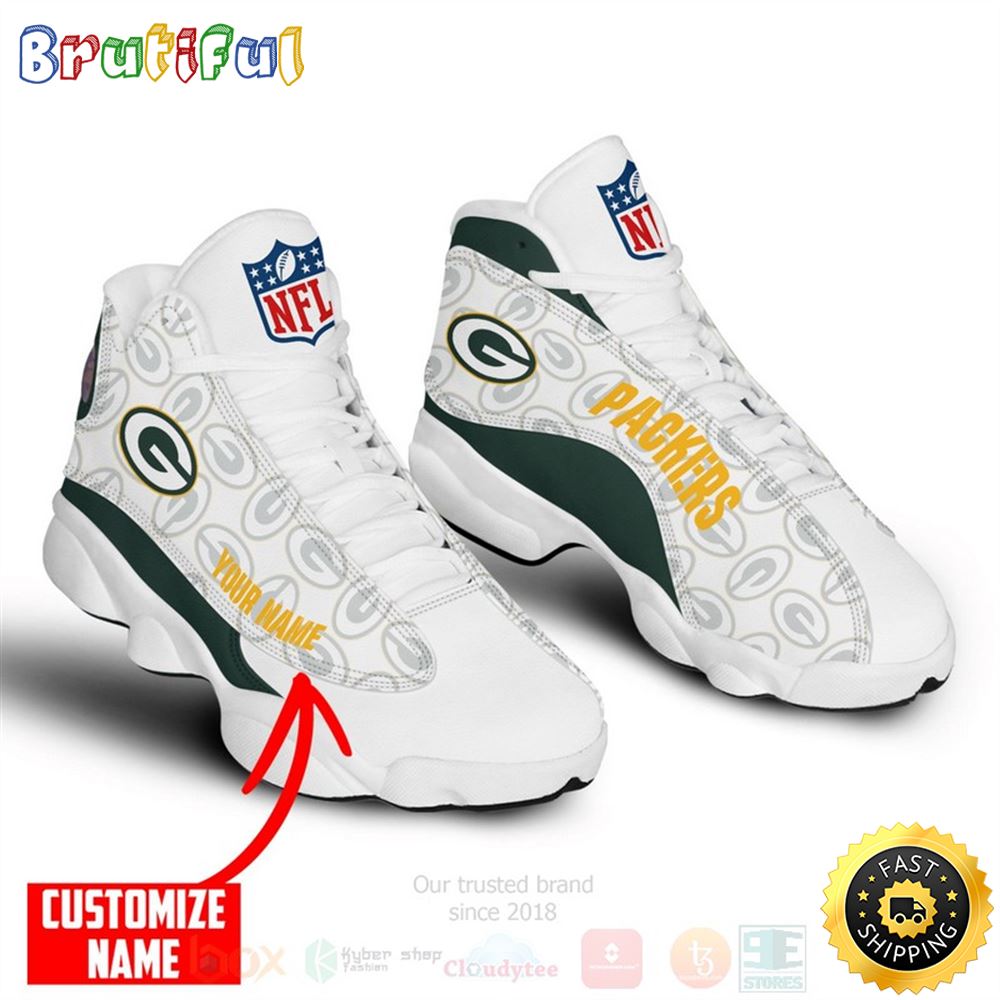 Nfl Green Bay Packers Custom Name Air Jordan 13 Shoes wwgwbu