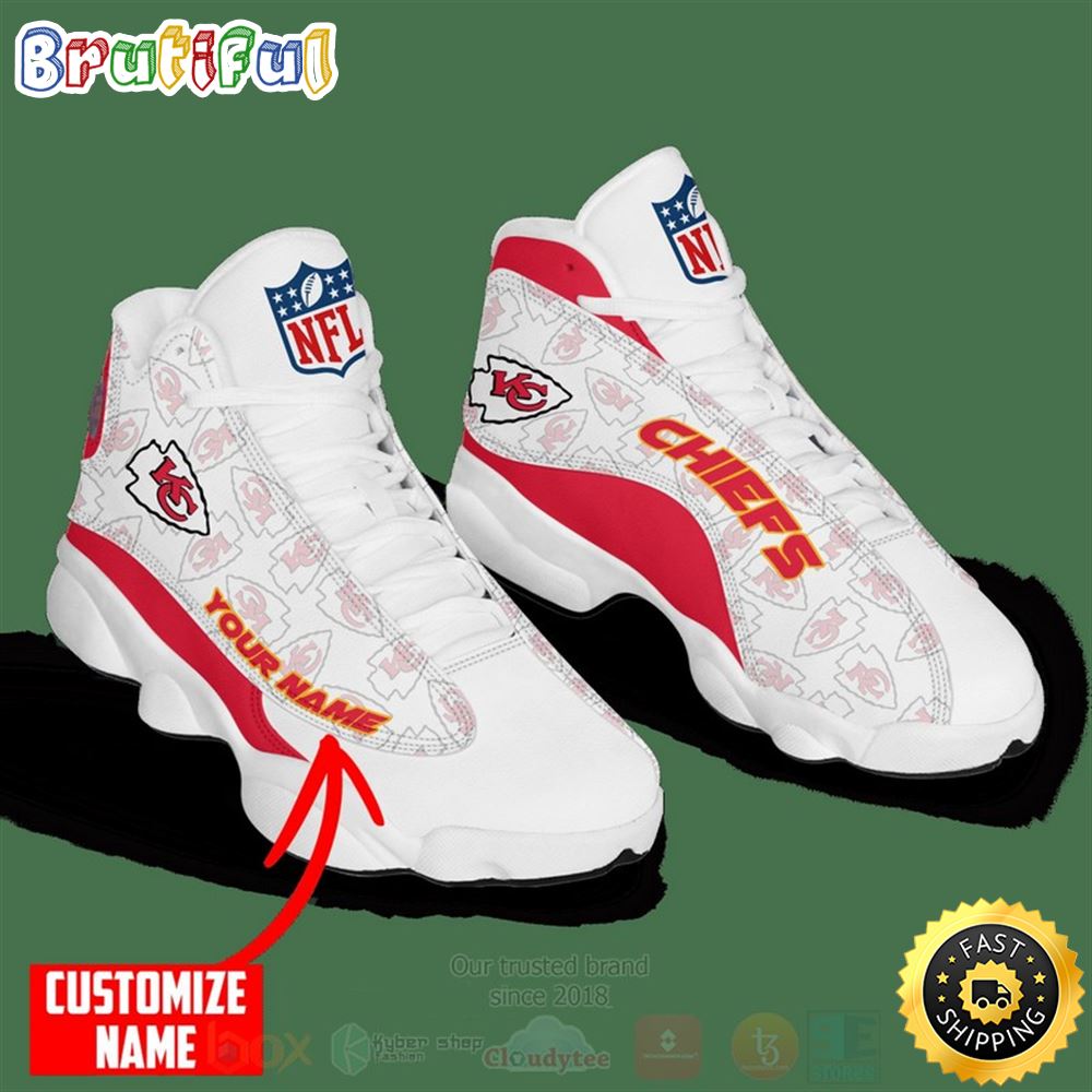 Nfl Kansas City Chiefs Custom Name Air Jordan 13 Shoes ijf0wa