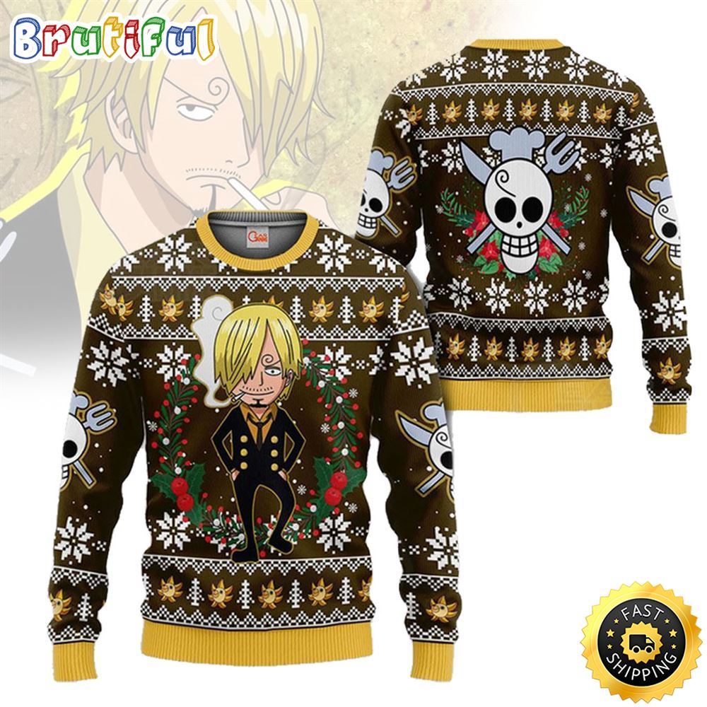 One Piece Sanji Ugly Christmas Sweater Unisex Sweater 1 lo9txi