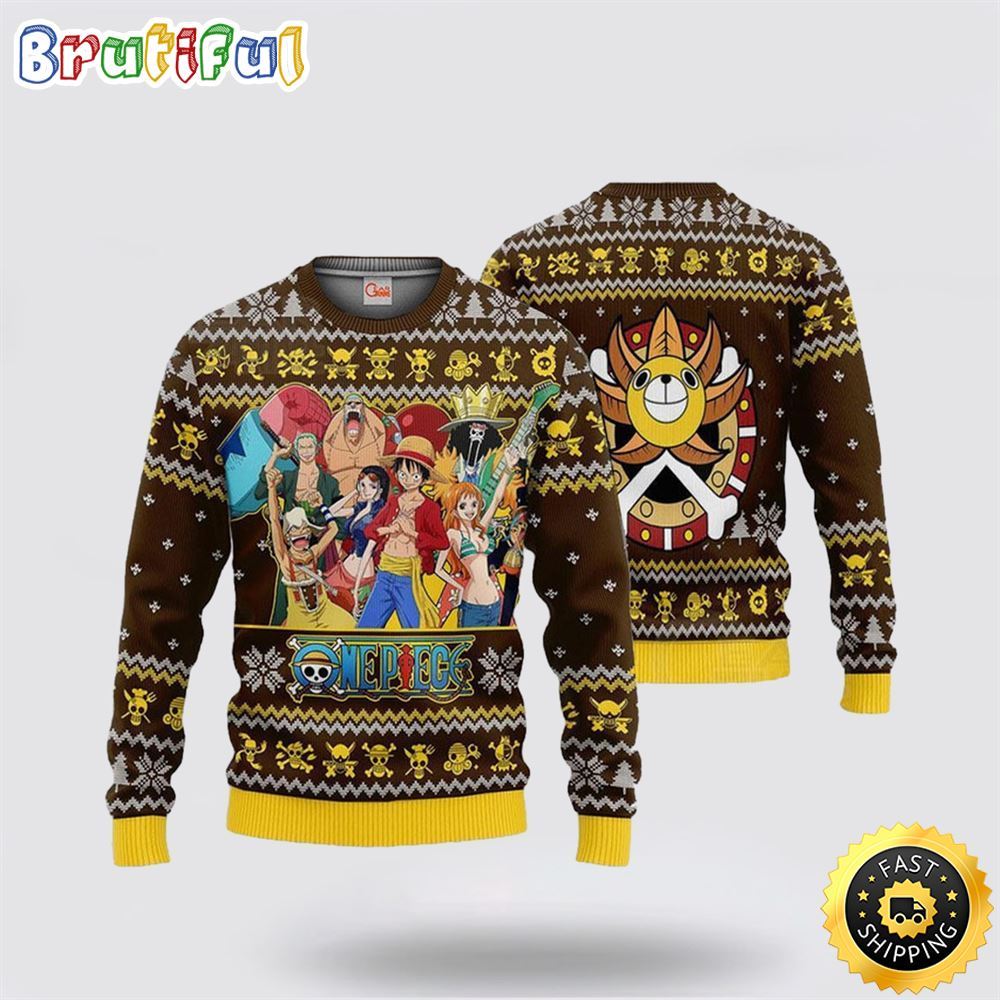 One Piece Straw Hat Pirates Team Ugly Christmas Sweater Unisex Sweater 1 tfxycn