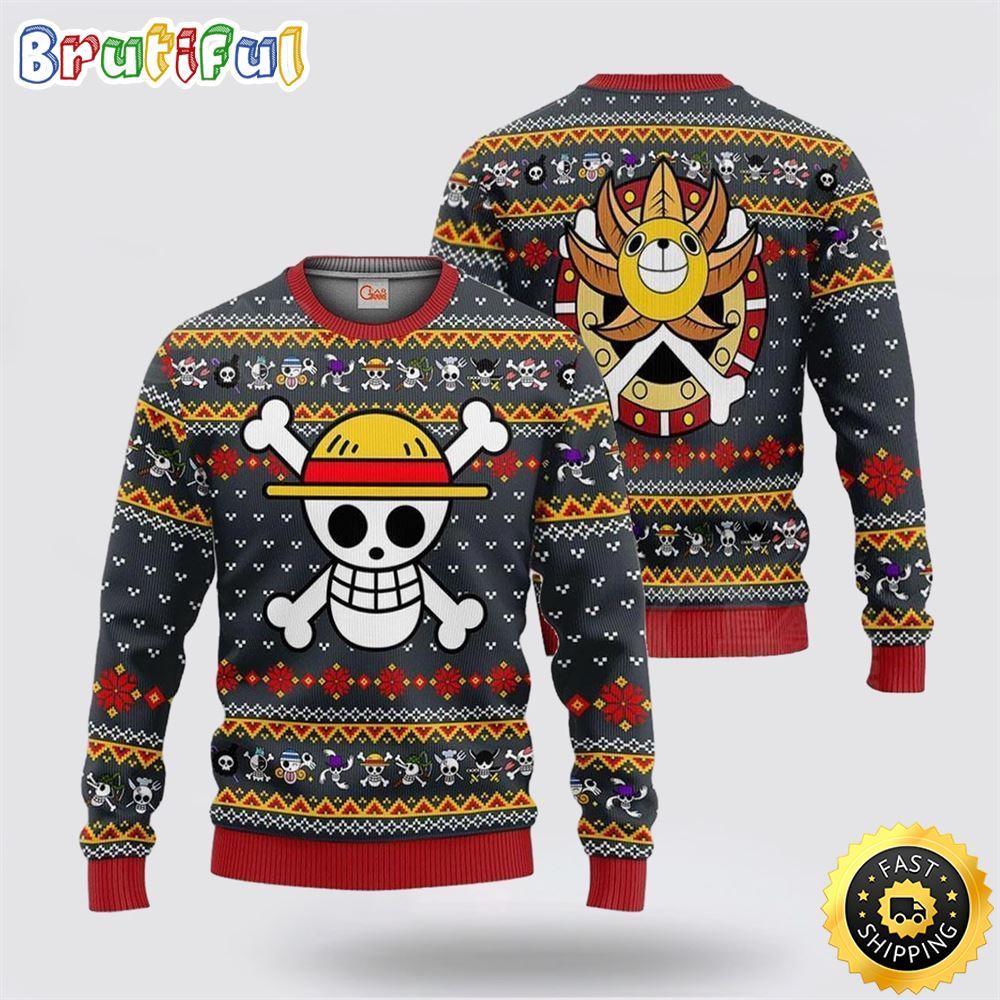 One Piece Straw Hat Priate Symbol Ugly Christmas Sweater Unisex Sweater 1 cz43b8