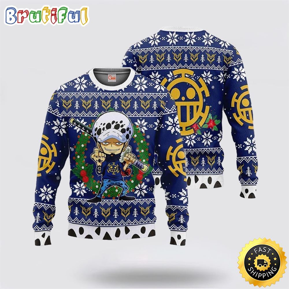 One Piece Trafalgar Law Ugly Christmas Sweater Unisex Sweater 1 rz2uca