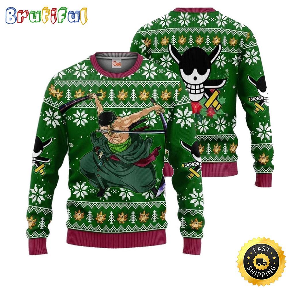 One Piece Zoro Ugly Christmas Sweater Unisex Sweater 1 sfdyiw