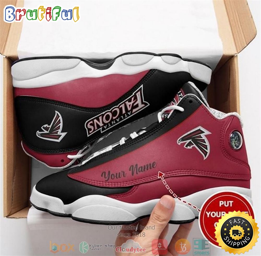 Personalized Atlanta Falcons Nfl Big Logo Football Team 10 Air Jordan 13 Sneaker Shoes ubidwd