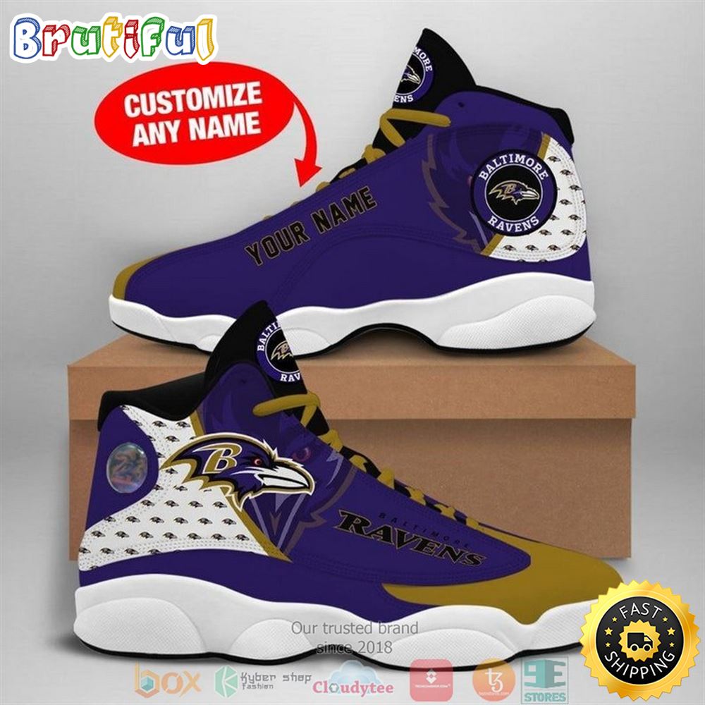Personalized Baltimore Ravens Nfl Football Team Air Jordan 13 Sneaker Shoes jaudzt