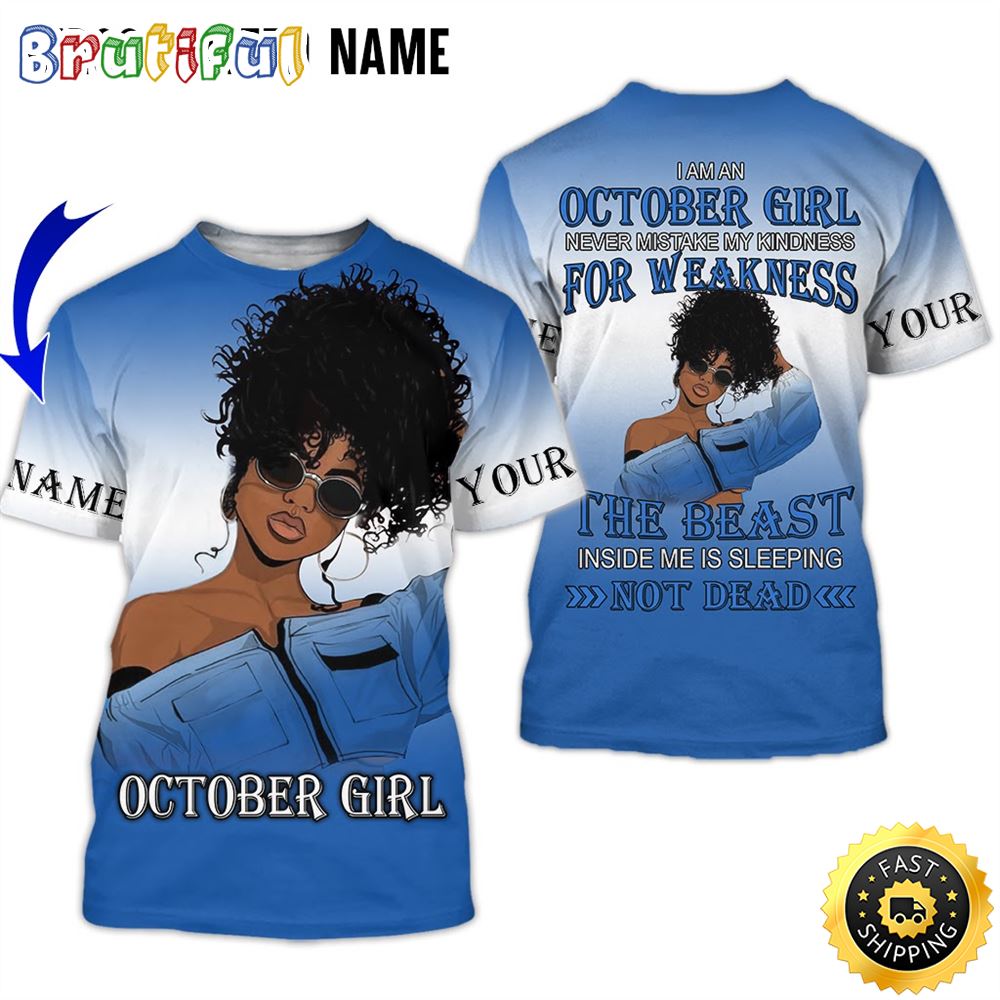 Personalized Black October Girl The Shadow Self All Over Print 3D T Shirt Gift For Woman 1 n90qhz