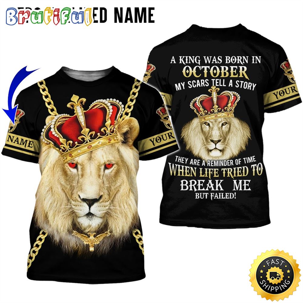 Personalized Black October Guy Life Tried To Break Me All Over Print 3D T Shirt Gift For Man 1 o0gtn3