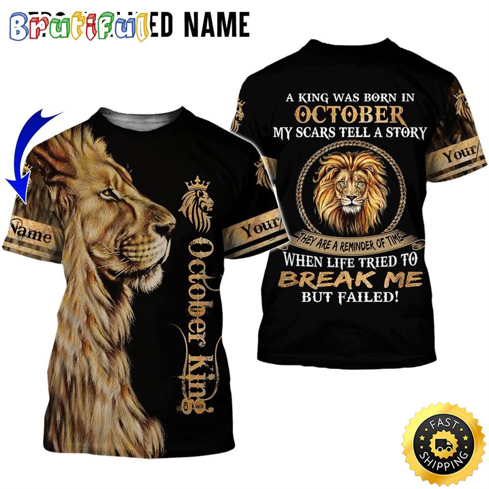 Personalized Black October King The Monster Inside Me All Over Print 3D T Shirt Gift For Man 1 fpnulu