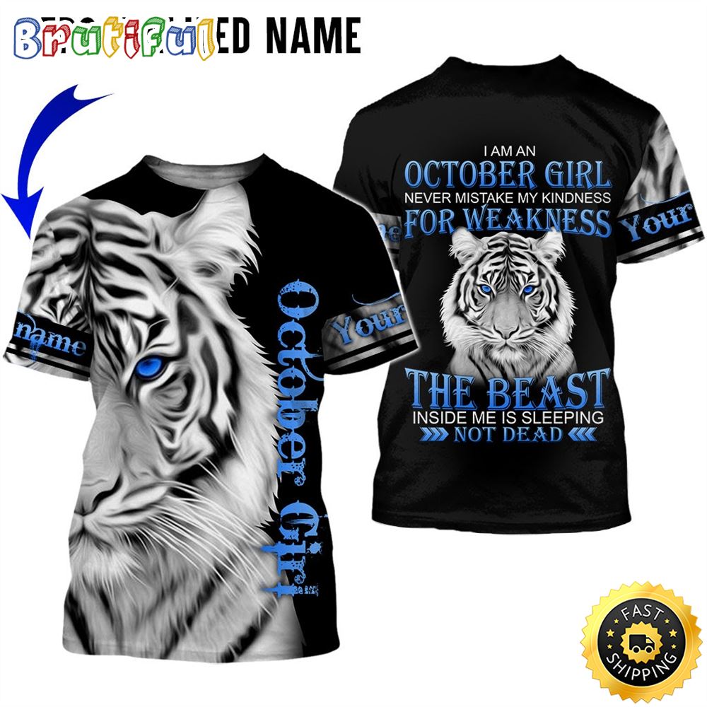 Personalized Black October Tiger Girl The Devil Inside All Over Print 3D T Shirt Gift For Woman 1 wgdbrn