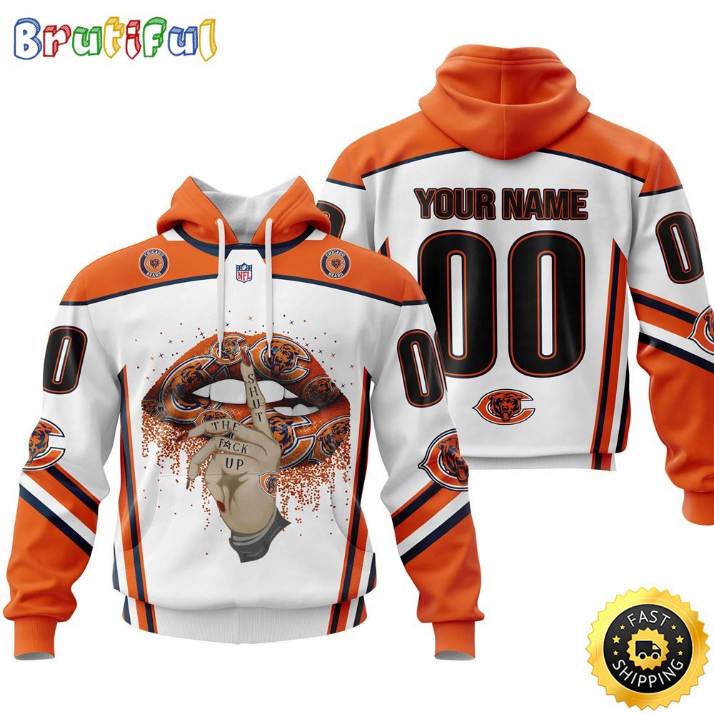 Personalized Chicago Bears All Over Print 3D Hoodie Please Control A Mouth Unisex Hoodie 1 o67mql
