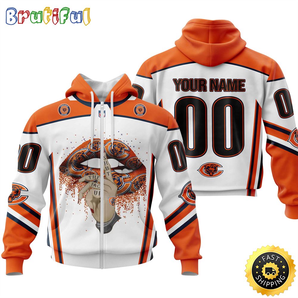 Personalized Chicago Bears All Over Print Zip Hoodie 3D Please Control A mouth Unisex Zip Hoodie 1 przck8