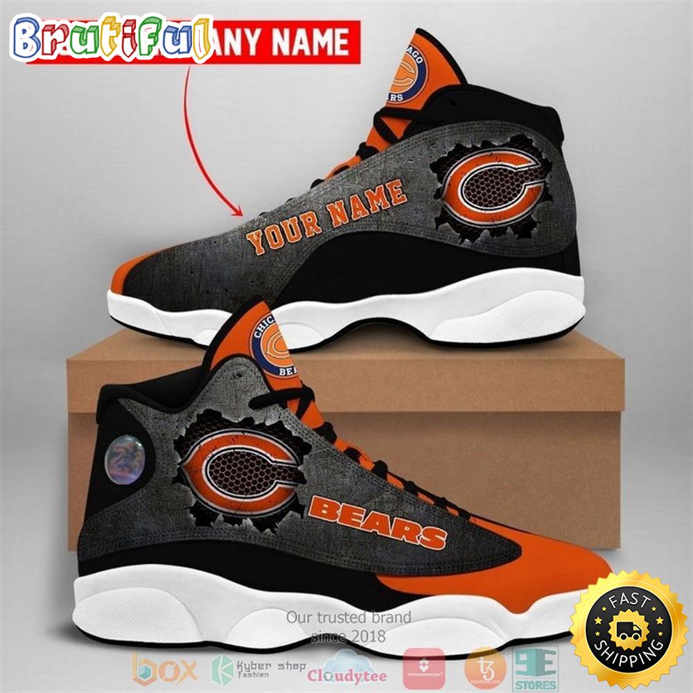 Personalized Chicago Bears Nfl Football Team Air Jordan 13 Sneaker Shoes srn282