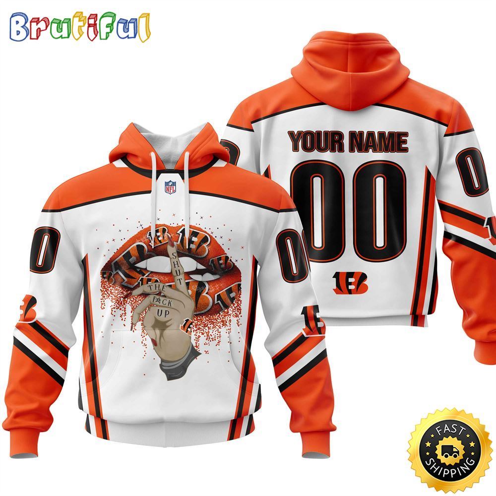 Personalized Cincinnati Bengals All Over Print 3D Hoodie Please Control A Mouth Unisex Hoodie 1 lrmcbx