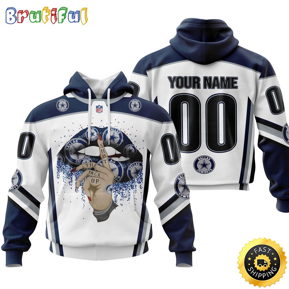 Personalized Dallas Cowboys All Over Print 3D Hoodie Please Control A Mouth Unisex Hoodie 1 effbcg