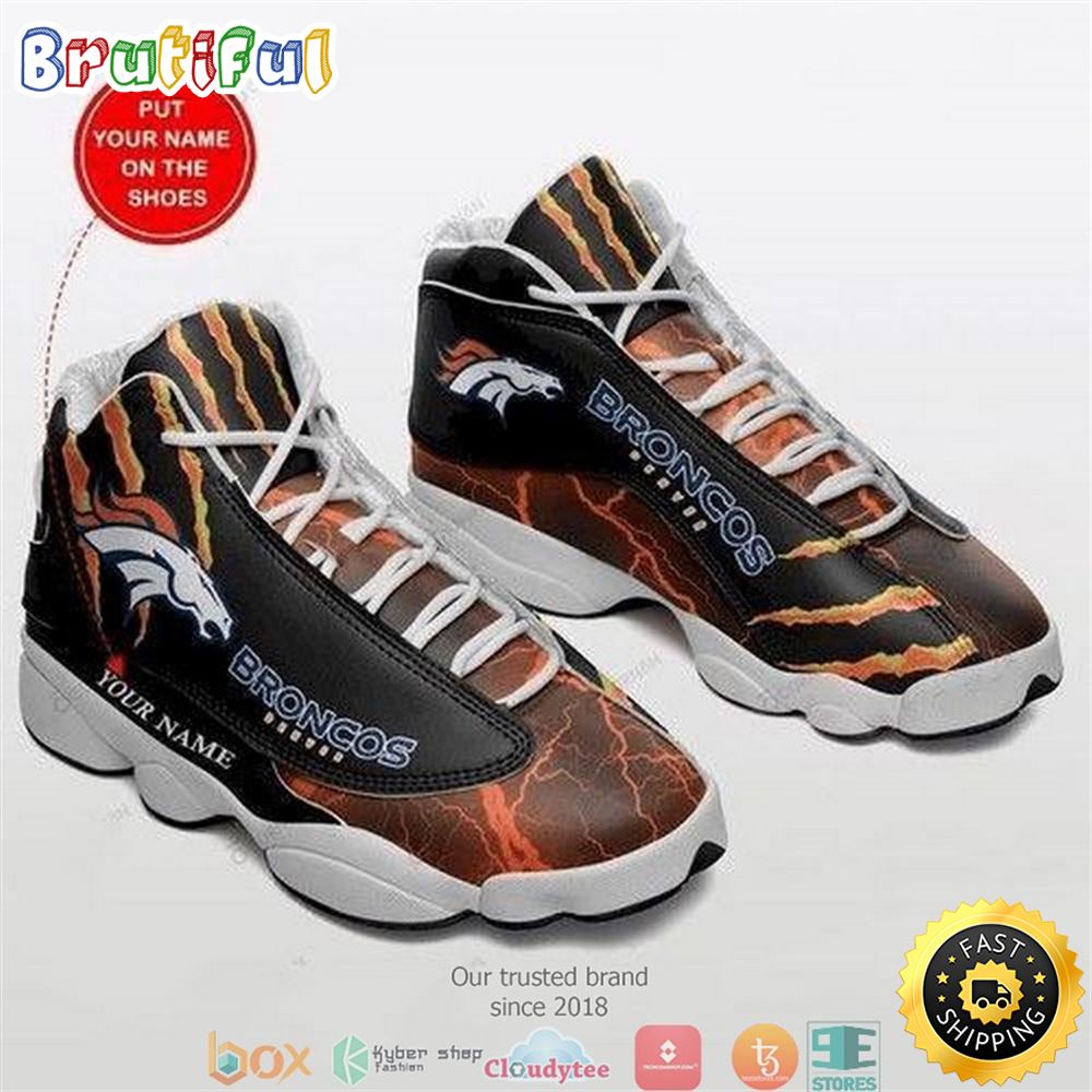 Personalized Denver Broncos Nfl Football Teams Big Logo Air Jordan 13 Sneaker Shoes ubsndy
