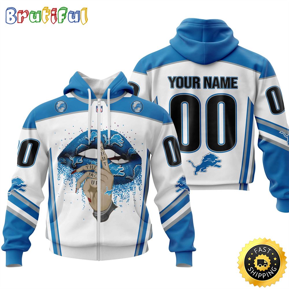 Personalized Detroit Lions All Over Print Zip Hoodie 3D Please Control A mouth Unisex Zip Hoodie 1 gedmbx