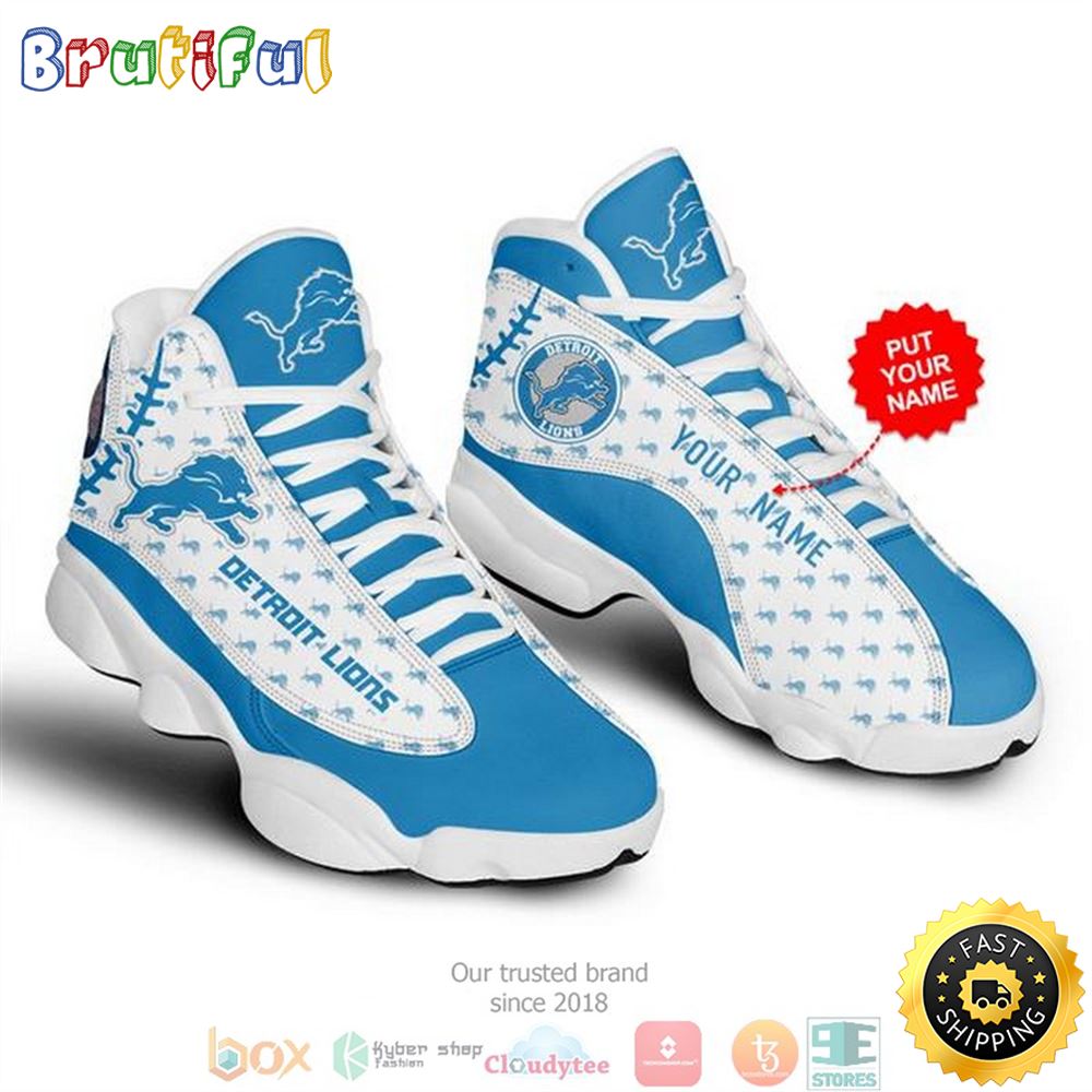 Personalized Detroit Lions Nfl 1 Football Air Jordan 13 Sneaker Shoes rci2f1