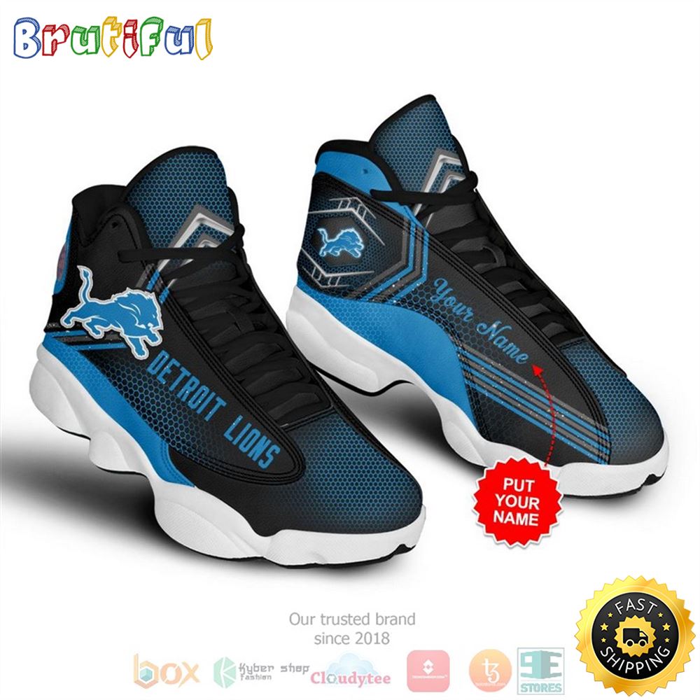 Personalized Detroit Lions Nfl Football Custom Air Jordan 13 Shoes e8lpgj