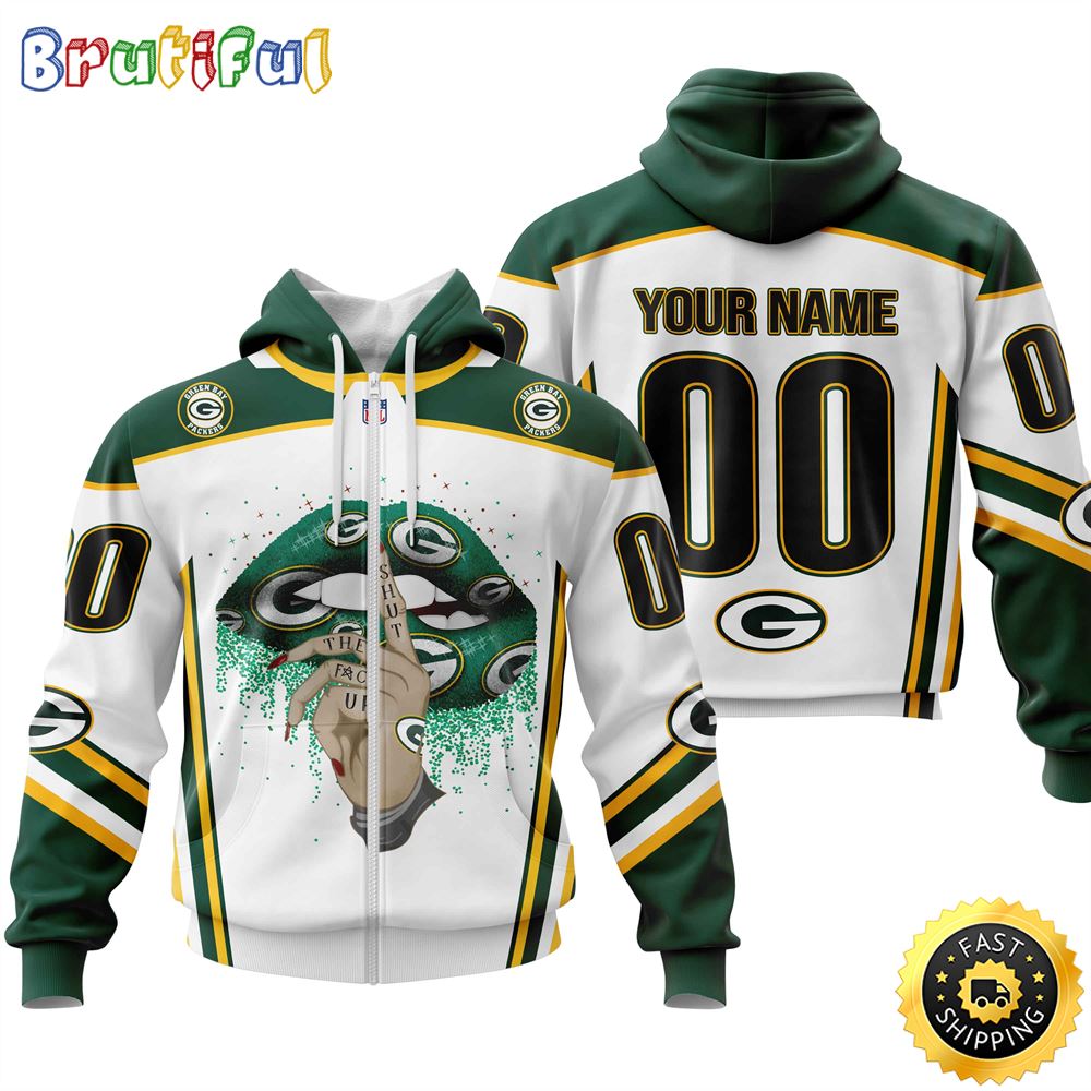 Personalized Green Bay Packers All Over Print Zip Hoodie 3D Please Control A mouth Unisex Zip Hoodie 1 imjaws