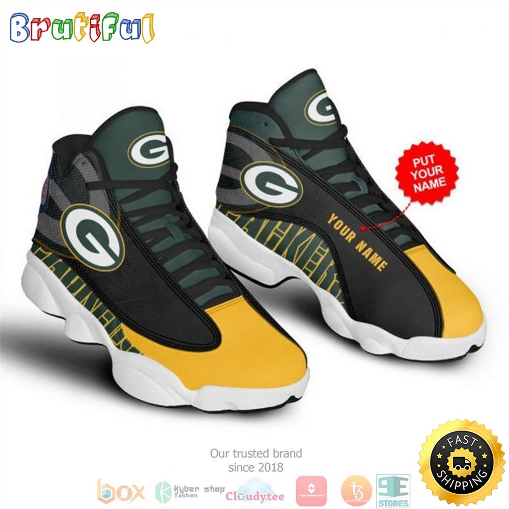 Personalized Green Bay Packerss Football Nfl 9 Big Logo Air Jordan 13 Sneaker Shoes ccleep