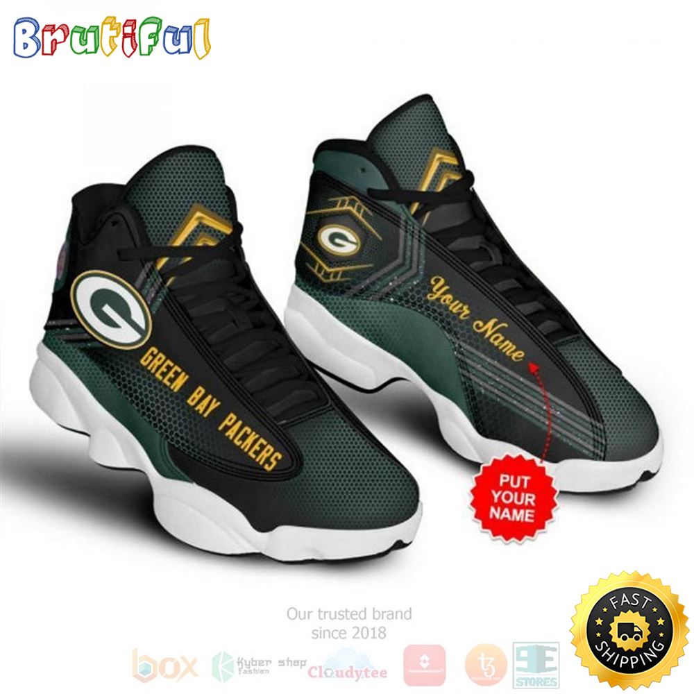 Personalized Green Bay Packerss Nfl Custom Air Jordan 13 Shoes bqnh2y