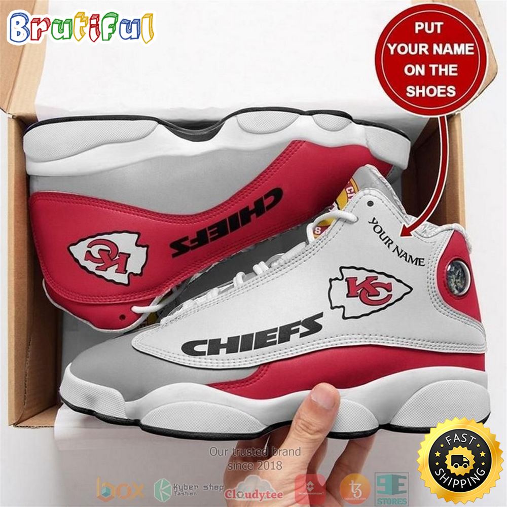 Personalized Kansas City Chiefs Nfl Big Logo Football Team Air Jordan 13 Sneaker Shoes wbqnq6