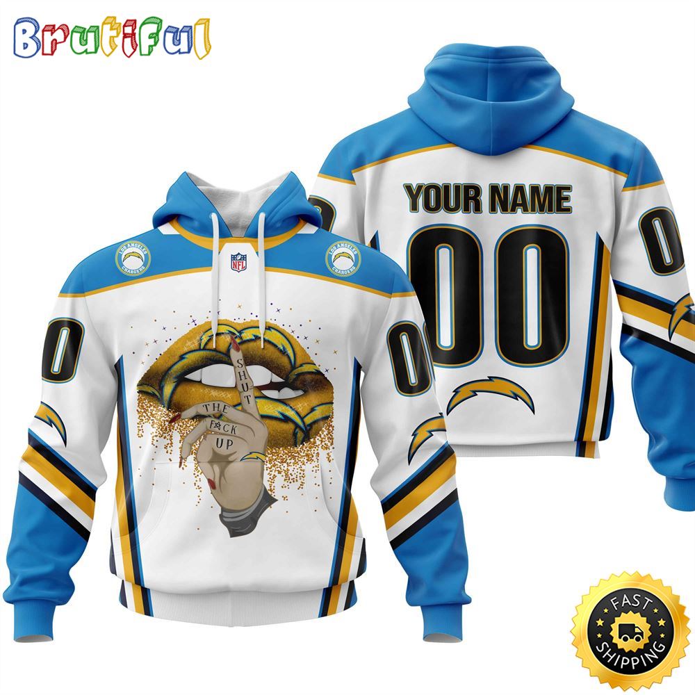 Personalized Los Angeles Chargers All Over Print 3D Hoodie Please Control A Mouth Unisex Hoodie 1 eutu4n