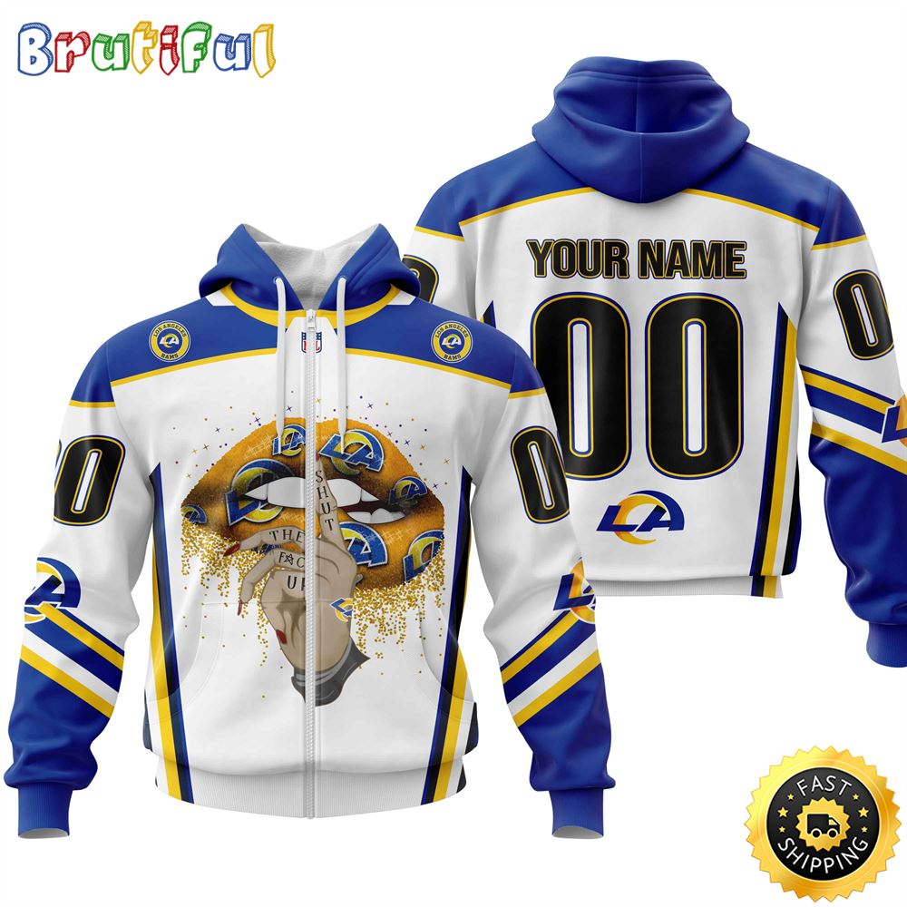 Personalized Los Angeles Rams All Over Print Zip Hoodie 3D Please Control A mouth Unisex Zip Hoodie 1 sz9pco