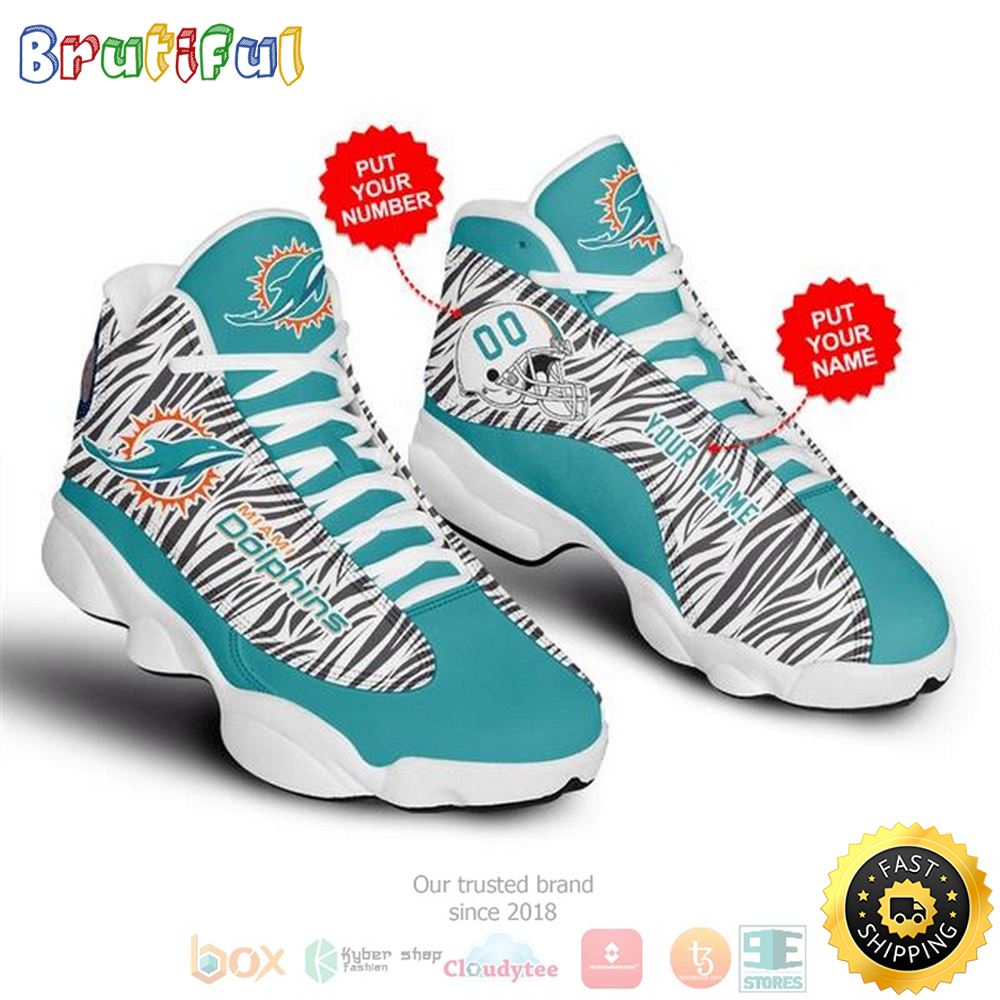 Personalized Miami Dolphins Nfl Custom Air Jordan 13 Shoes 2 vkbnip