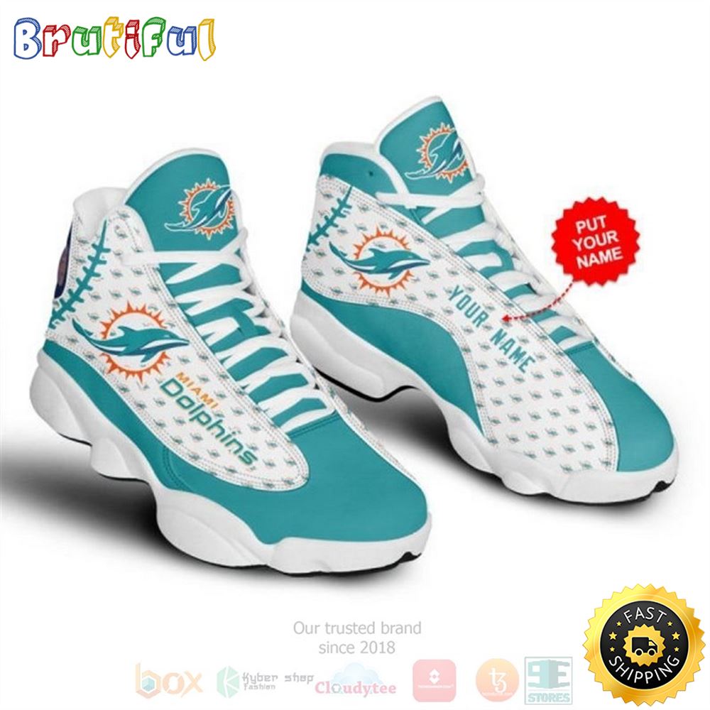 Personalized Miami Dolphins Nfl Custom Air Jordan 13 Shoes upproa