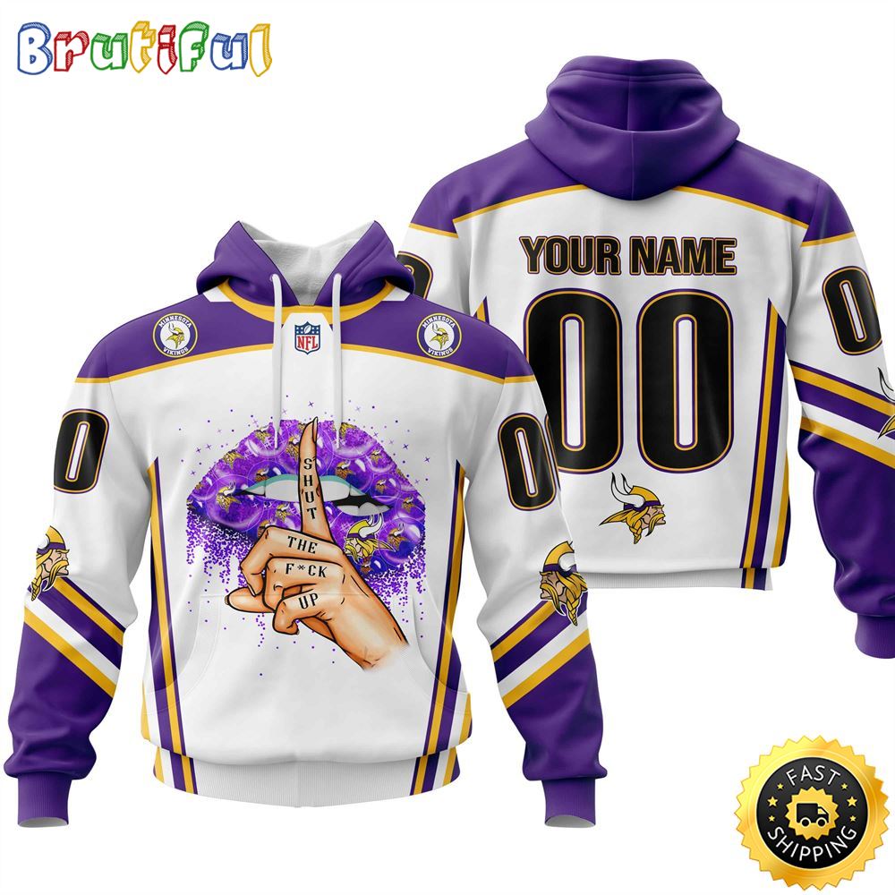 Personalized Minnesota Vikings All Over Print 3D Hoodie Please Control A Mouth Unisex Hoodie 1 bicsz3