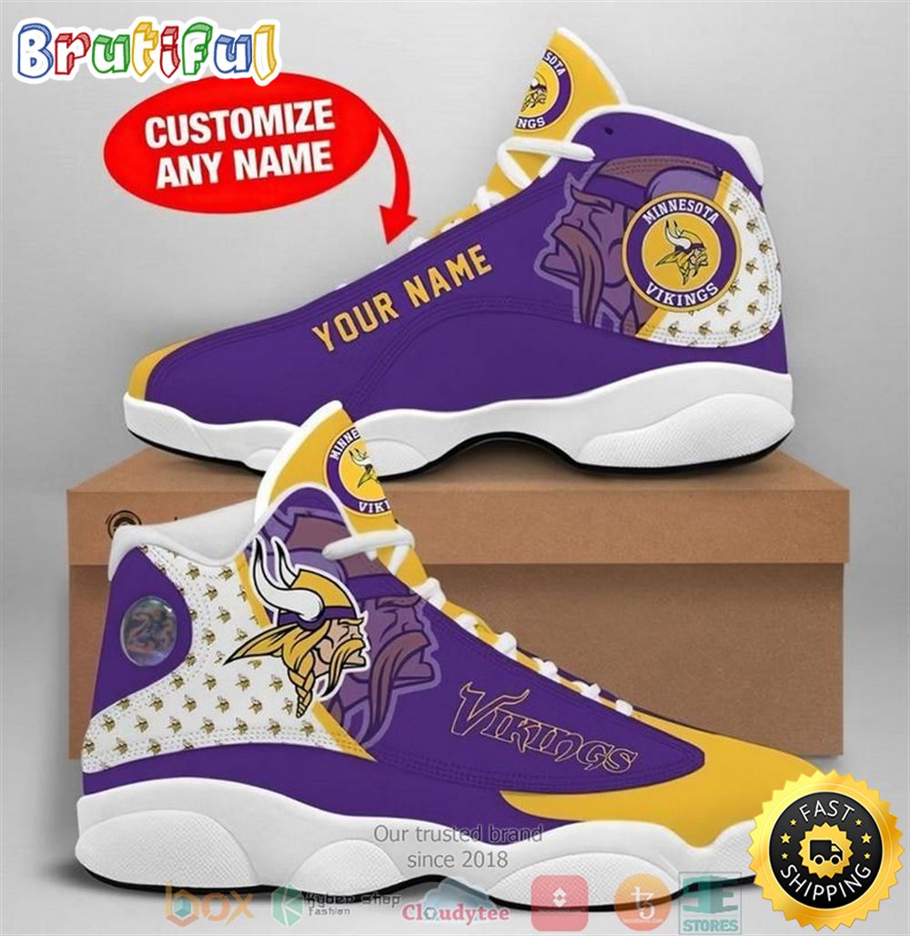 Personalized Minnesota Vikings Football Nfl 8 Air Jordan 13 Sneaker Shoes ixpumc